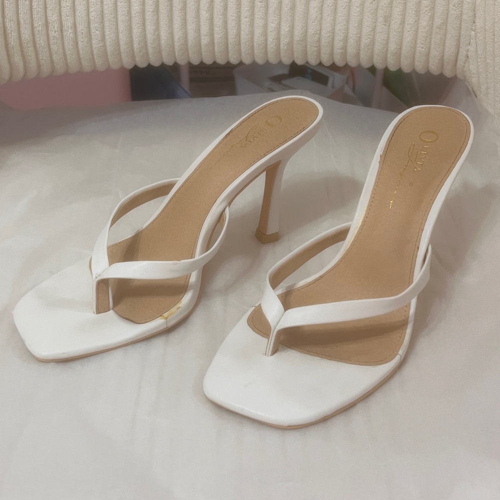 Elegant White Women's Heeled Sandals